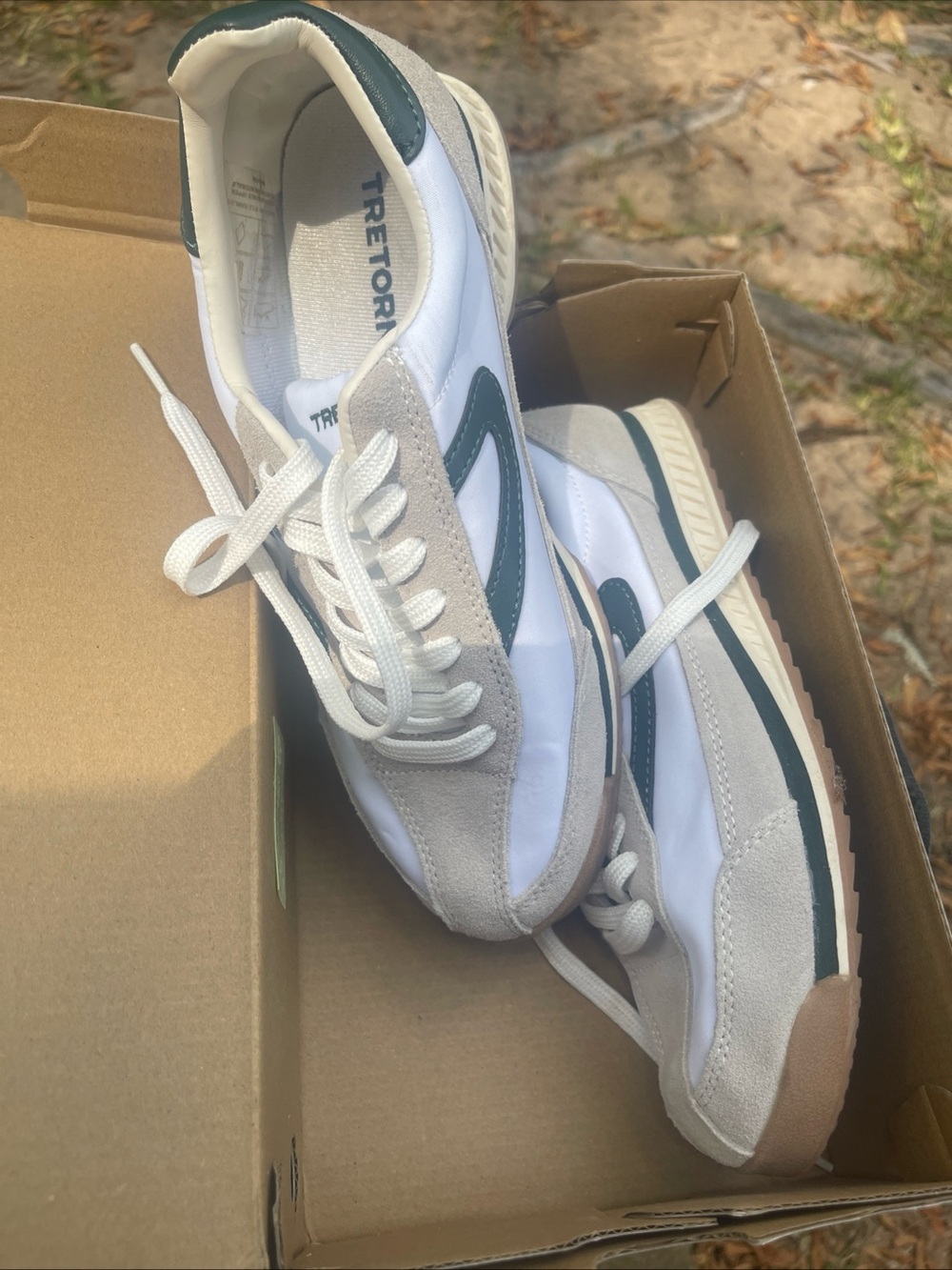 Rawlings White, Green & Tan Retro Runner Sneakers